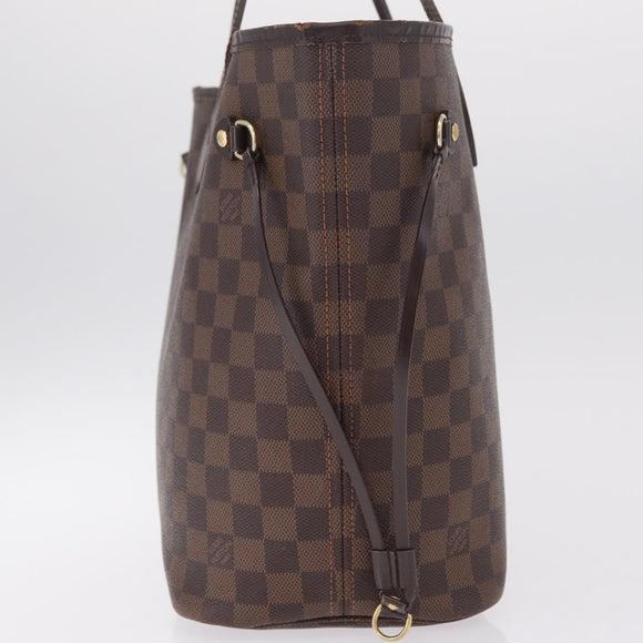 LOUIS VUITTON Damier Ebene Neverfull MM Tote Bag N51105 LV Auth 211535