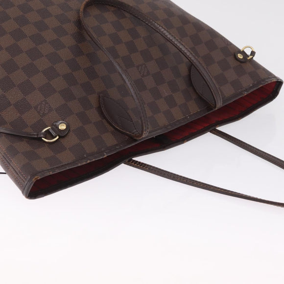 LOUIS VUITTON Damier Ebene Neverfull MM Tote Bag N51105 LV Auth 211535