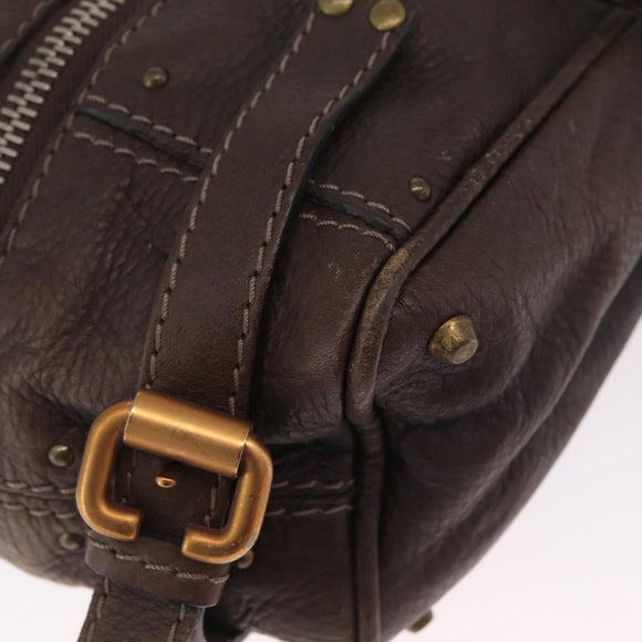 Chloe Paddington Hand Bag Leather Brown Gold Tone Auth 211538A