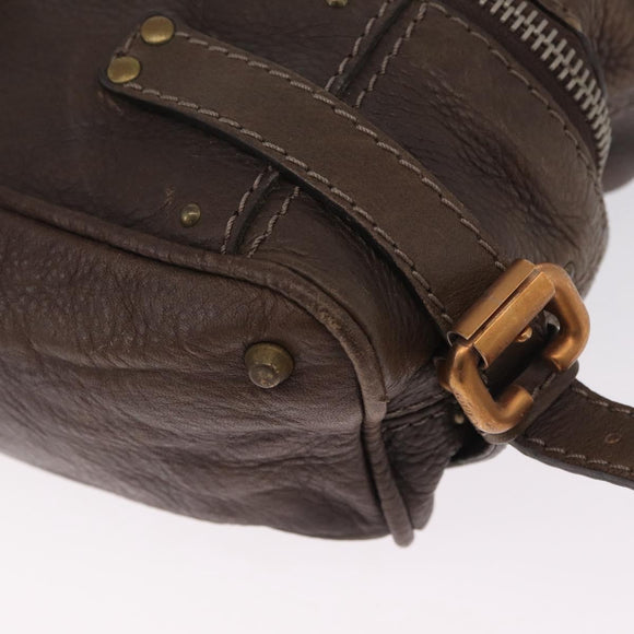 Chloe Paddington Hand Bag Leather Brown Gold Tone Auth 211538A