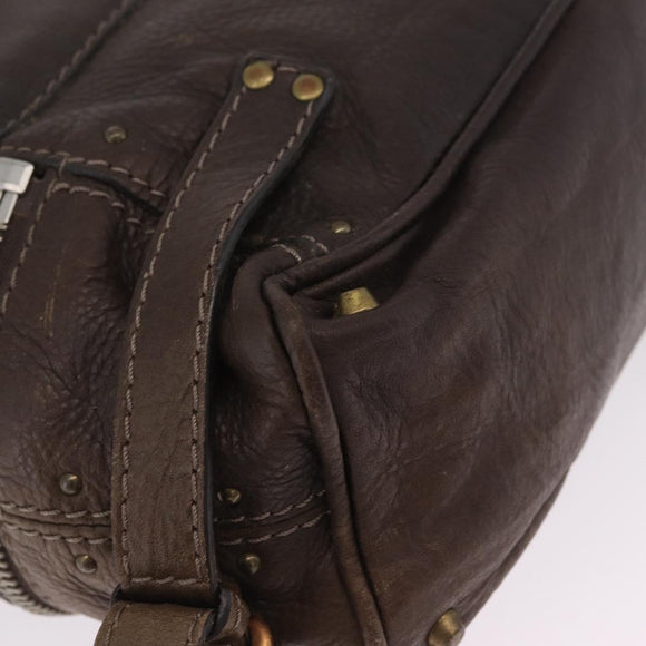 Chloe Paddington Hand Bag Leather Brown Gold Tone Auth 211538A