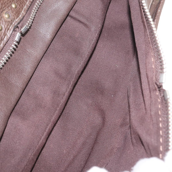 Chloe Paddington Hand Bag Leather Brown Gold Tone Auth 211538A