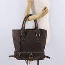 Chloe Paddington Hand Bag Leather Brown Gold Tone Auth 211538A-29