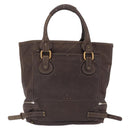Chloe Paddington Hand Bag Leather Brown Gold Tone Auth 211538A-3