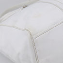 PRADA Tote Bag Leather White Silver Auth 211540A-14