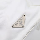 PRADA Tote Bag Leather White Silver Auth 211540A-19