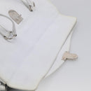 PRADA Tote Bag Leather White Silver Auth 211540A-20