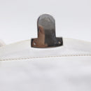 PRADA Tote Bag Leather White Silver Auth 211540A-21