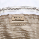 PRADA Tote Bag Leather White Silver Auth 211540A-22
