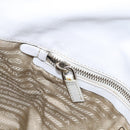 PRADA Tote Bag Leather White Silver Auth 211540A-26