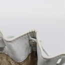PRADA Tote Bag Leather White Silver Auth 211540A-29
