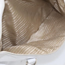 PRADA Tote Bag Leather White Silver Auth 211540A-31