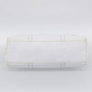 PRADA Tote Bag Leather White Silver Auth 211540A-9