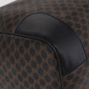 CELINE Macadam Boston Bag PVC Black Gold Tone Auth 211542V-10