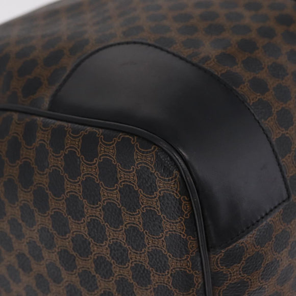 CELINE Macadam Boston Bag PVC Black Gold Tone Auth 211542V