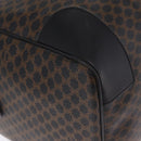 CELINE Macadam Boston Bag PVC Black Gold Tone Auth 211542V-12