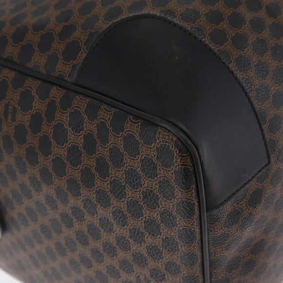 CELINE Macadam Boston Bag PVC Black Gold Tone Auth 211542V