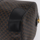 CELINE Macadam Boston Bag PVC Black Gold Tone Auth 211542V-13