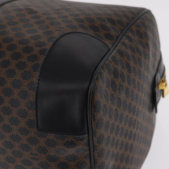 CELINE Macadam Boston Bag PVC Black Gold Tone Auth 211542V