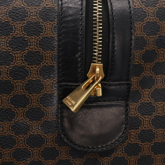 CELINE Macadam Boston Bag PVC Black Gold Tone Auth 211542V