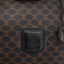 CELINE Macadam Boston Bag PVC Black Gold Tone Auth 211542V-18