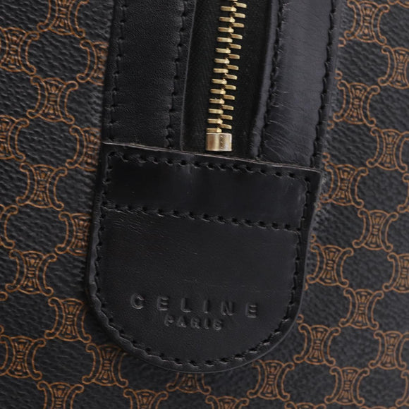 CELINE Macadam Boston Bag PVC Black Gold Tone Auth 211542V