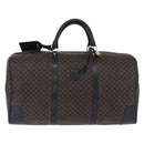 CELINE Macadam Boston Bag PVC Black Gold Tone Auth 211542V-2