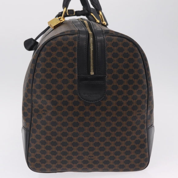 CELINE Macadam Boston Bag PVC Black Gold Tone Auth 211542V