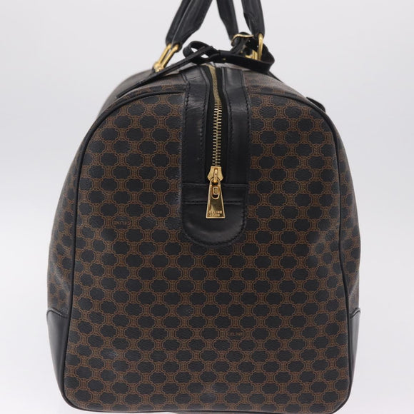CELINE Macadam Boston Bag PVC Black Gold Tone Auth 211542V