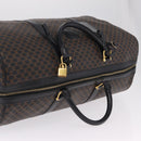 CELINE Macadam Boston Bag PVC Black Gold Tone Auth 211542V-6