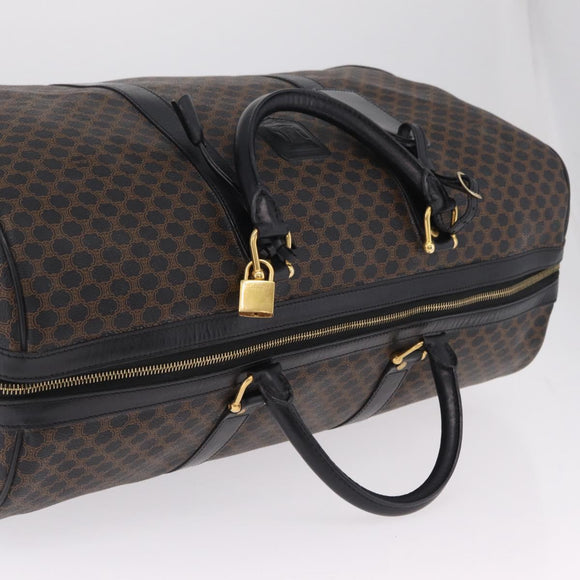 CELINE Macadam Boston Bag PVC Black Gold Tone Auth 211542V