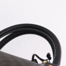 CELINE Macadam Boston Bag PVC Black Gold Tone Auth 211542V-8