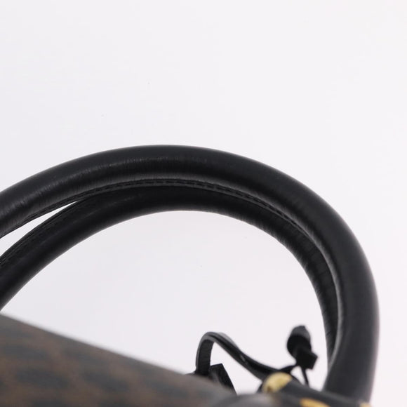 CELINE Macadam Boston Bag PVC Black Gold Tone Auth 211542V