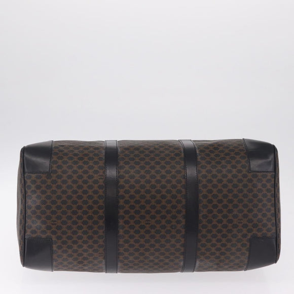 CELINE Macadam Boston Bag PVC Black Gold Tone Auth 211542V