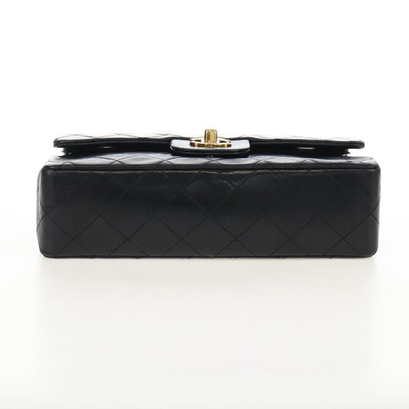 CHANEL Matelasse 23 Chain Shoulder Bag Lamb Skin Black Gold CC Auth 211543SAM
