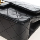 CHANEL Matelasse 23 Chain Shoulder Bag Lamb Skin Black Gold CC Auth 211543SAM-12