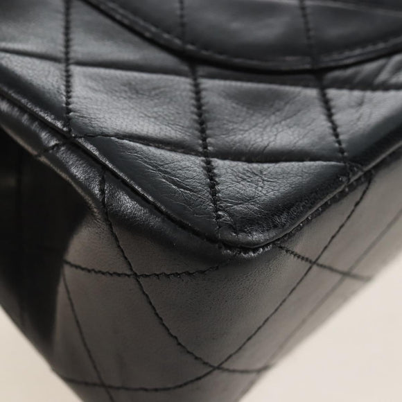 CHANEL Matelasse 23 Chain Shoulder Bag Lamb Skin Black Gold CC Auth 211543SAM
