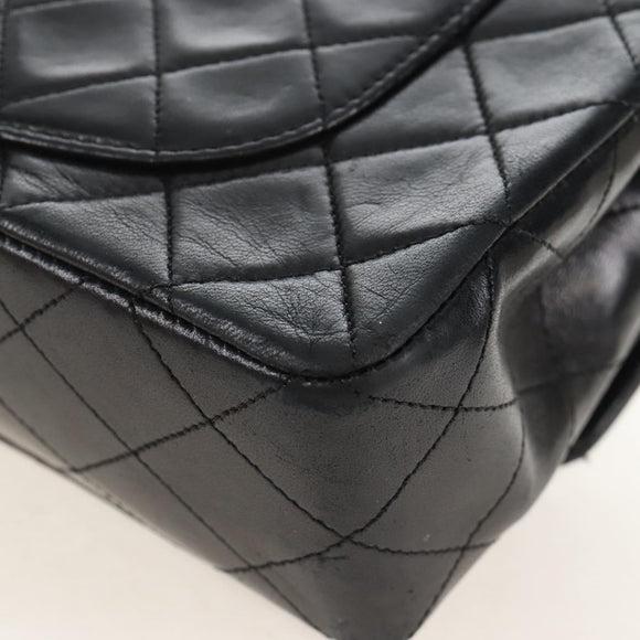 CHANEL Matelasse 23 Chain Shoulder Bag Lamb Skin Black Gold CC Auth 211543SAM