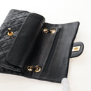 CHANEL Matelasse 23 Chain Shoulder Bag Lamb Skin Black Gold CC Auth 211543SAM-16