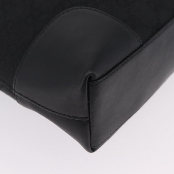 GUCCI GG Canvas Shoulder Bag Black Silver 33900 Auth 211545V