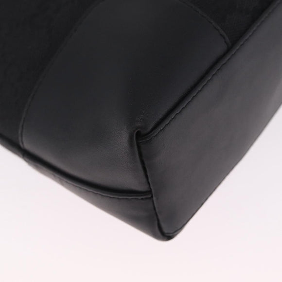 GUCCI GG Canvas Shoulder Bag Black Silver 33900 Auth 211545V