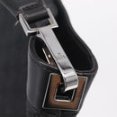 GUCCI GG Canvas Shoulder Bag Black Silver 33900 Auth 211545V-14