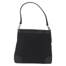 GUCCI GG Canvas Shoulder Bag Black Silver 33900 Auth 211545V-2