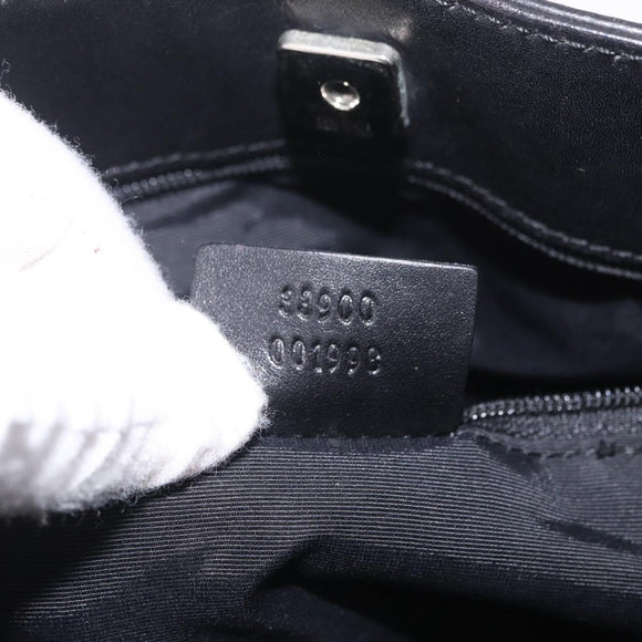 GUCCI GG Canvas Shoulder Bag Black Silver 33900 Auth 211545V