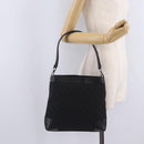 GUCCI GG Canvas Shoulder Bag Black Silver 33900 Auth 211545V-22