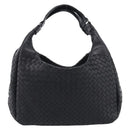 Bottega Veneta INTRECCIATO Hobo Shoulder Bag Leather Black 125787 Auth 211547SAM-2