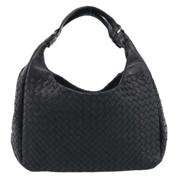 Bottega Veneta INTRECCIATO Hobo Shoulder Bag Leather Black 125787 Auth 211547SAM