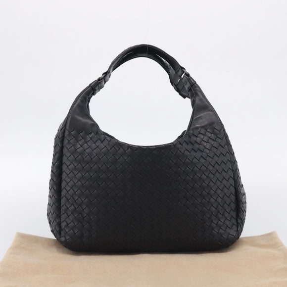 Bottega Veneta INTRECCIATO Hobo Shoulder Bag Leather Black 125787 Auth 211547SAM