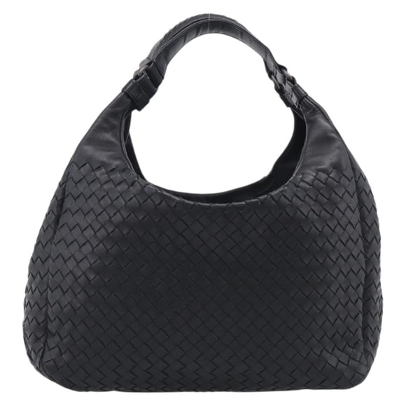Bottega Veneta INTRECCIATO Hobo Shoulder Bag Leather Black 125787 Auth 211547SAM