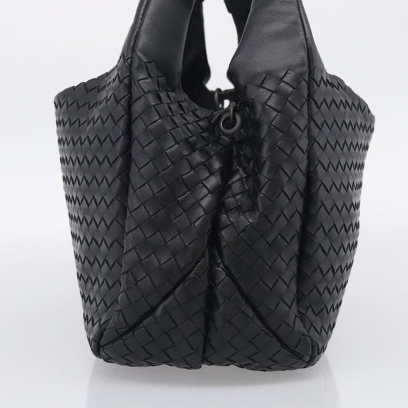 Bottega Veneta INTRECCIATO Hobo Shoulder Bag Leather Black 125787 Auth 211547SAM